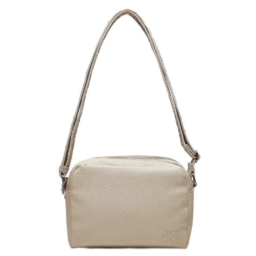 CALVIN KLEIN JEANS ULTRALIGHT DBLZIP CAMERABAG ΤΣΑΝΤΑ ΓΥΝΑΙΚΕΙΑ EGGSHELL