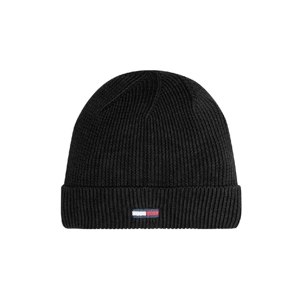 TOMMY JEANS ELONGATED FLAG BEANIE ΣΚΟΥΦΟΣ ΓΥΝΑΙΚΕΙΟΣ BLACK