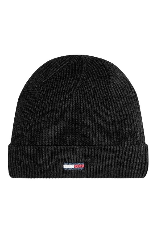 TOMMY JEANS ELONGATED FLAG BEANIE ΣΚΟΥΦΟΣ ΓΥΝΑΙΚΕΙΟΣ BLACK