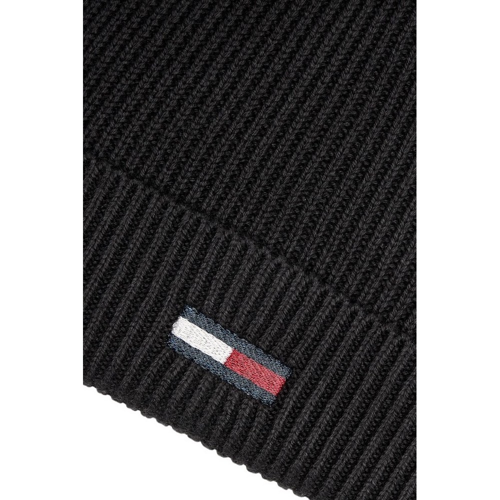 TOMMY JEANS ELONGATED FLAG BEANIE ΣΚΟΥΦΟΣ ΓΥΝΑΙΚΕΙΟΣ BLACK