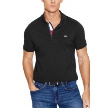 TOMMY HILFIGER TJM SLIM PLACKET POLO T-SHIRT ΜΠΛΟΥΖΑ ΑΝΔΡΙΚΗ BLACK