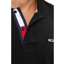 TOMMY HILFIGER TJM SLIM PLACKET POLO T-SHIRT ΜΠΛΟΥΖΑ ΑΝΔΡΙΚΗ BLACK