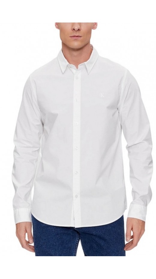 CALVIN KLEIN JEANS SLIM STRETCH SHIRT ΠΟΥΚΑΜΙΣΟ ΑΝΔΡΙΚΟ WHITE