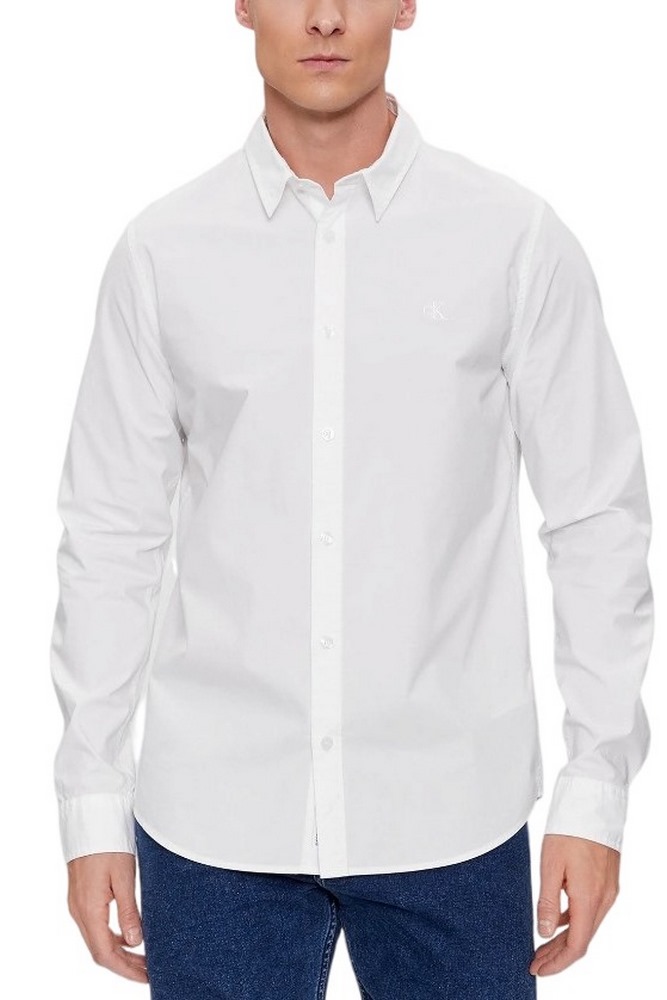 CALVIN KLEIN JEANS SLIM STRETCH SHIRT ΠΟΥΚΑΜΙΣΟ ΑΝΔΡΙΚΟ WHITE