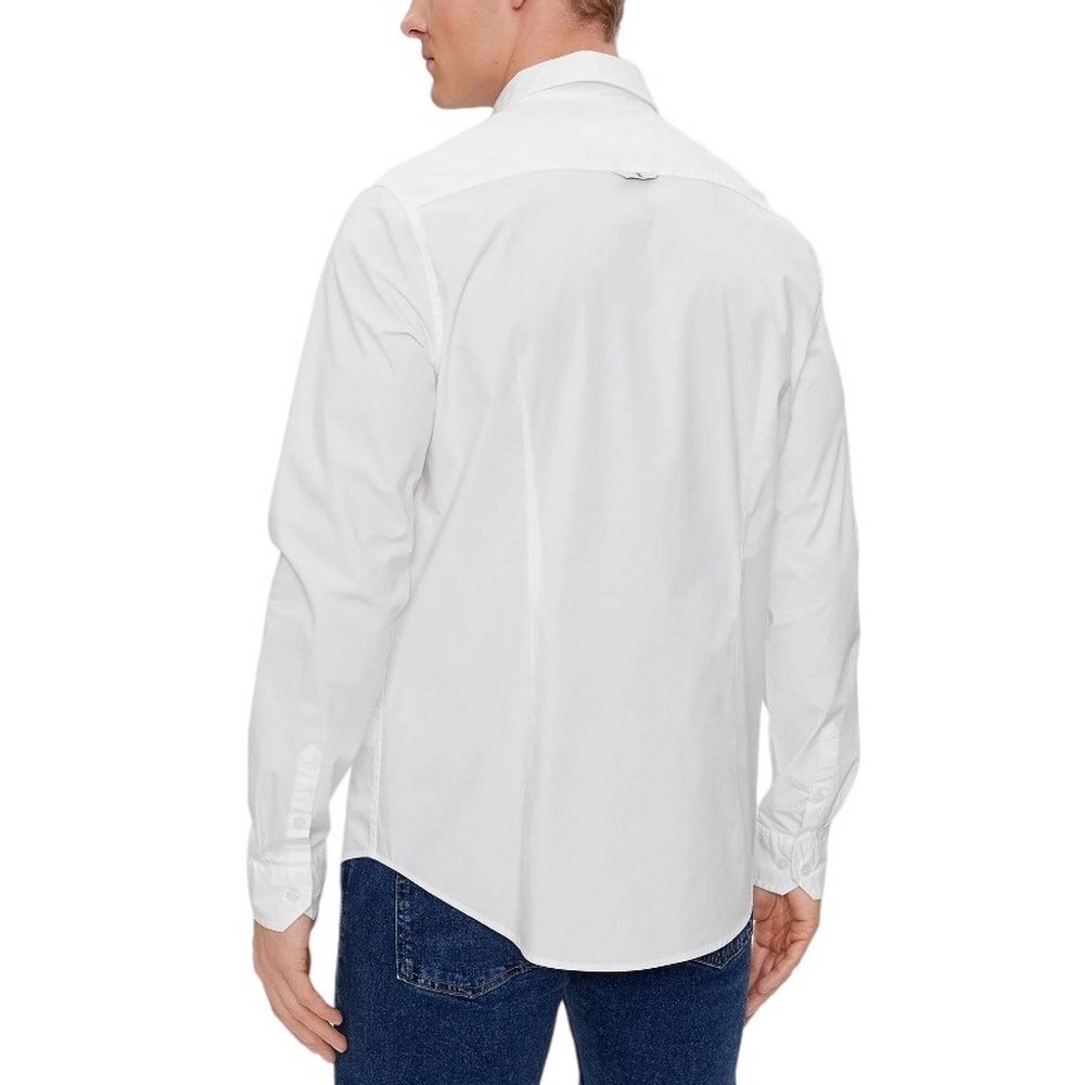 CALVIN KLEIN JEANS SLIM STRETCH SHIRT ΠΟΥΚΑΜΙΣΟ ΑΝΔΡΙΚΟ WHITE