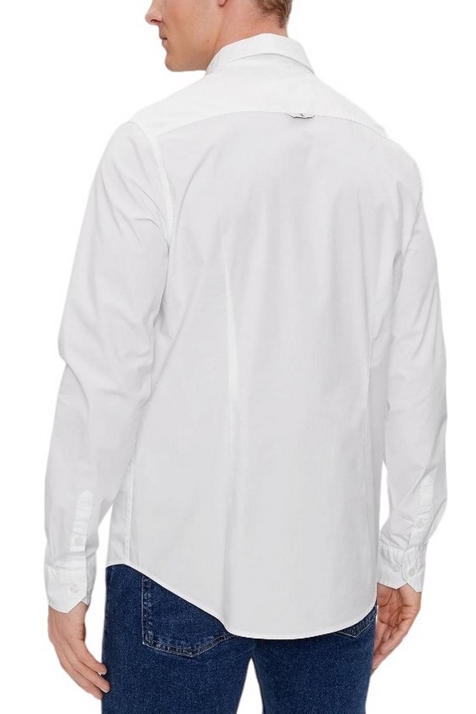 CALVIN KLEIN JEANS SLIM STRETCH SHIRT ΠΟΥΚΑΜΙΣΟ ΑΝΔΡΙΚΟ WHITE