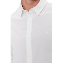 CALVIN KLEIN JEANS SLIM STRETCH SHIRT ΠΟΥΚΑΜΙΣΟ ΑΝΔΡΙΚΟ WHITE