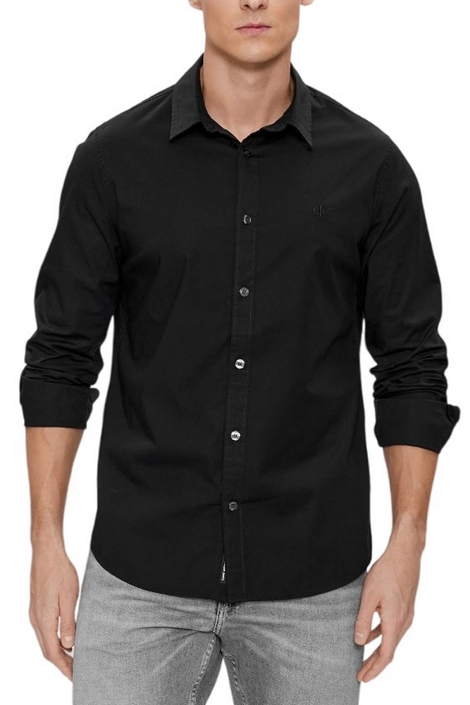 CALVIN KLEIN JEANS SLIM STRETCH SHIRT ΠΟΥΚΑΜΙΣΟ ΑΝΔΡΙΚΟ BLACK