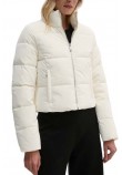 CALVIN KLEIN JEANS SOFT TOUCH SHORT FITTED JACKET ΜΠΟΥΦΑΝ  ΓΥΝΑΙΚΕΙΟ IVORY