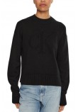 CALVIN KLEIN JEANS INTARSIA LOOSE SWEATER ΜΠΛΟΥΖΑ ΓΥΝΑΙΚΕΙΑ BLACK