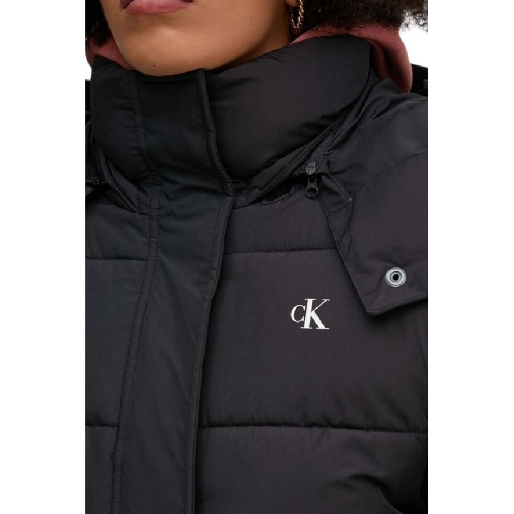 CALVIN KLEIN JEANS MATTE MONOLOGO ND SHORT PUFFER ΜΠΟΥΦΑΝ ΓΥΝΑΙΚΕΙΟ BLACK