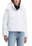 CALVIN KLEIN JEANS MATTE MONOLOGO ND SHORT PUFFER ΜΠΟΥΦΑΝ ΓΥΝΑΙΚΕΙΟ BRIGHT WHITE