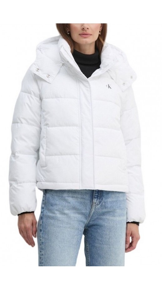 CALVIN KLEIN JEANS MATTE MONOLOGO ND SHORT PUFFER ΜΠΟΥΦΑΝ ΓΥΝΑΙΚΕΙΟ BRIGHT WHITE