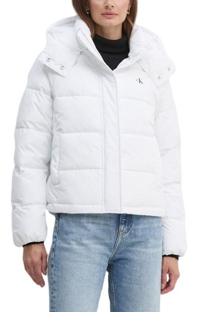 CALVIN KLEIN JEANS MATTE MONOLOGO ND SHORT PUFFER ΜΠΟΥΦΑΝ ΓΥΝΑΙΚΕΙΟ BRIGHT WHITE