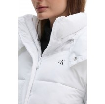 CALVIN KLEIN JEANS MATTE MONOLOGO ND SHORT PUFFER ΜΠΟΥΦΑΝ ΓΥΝΑΙΚΕΙΟ BRIGHT WHITE