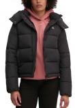 CALVIN KLEIN JEANS MATTE MONOLOGO ND SHORT PUFFER ΜΠΟΥΦΑΝ ΓΥΝΑΙΚΕΙΟ BLACK