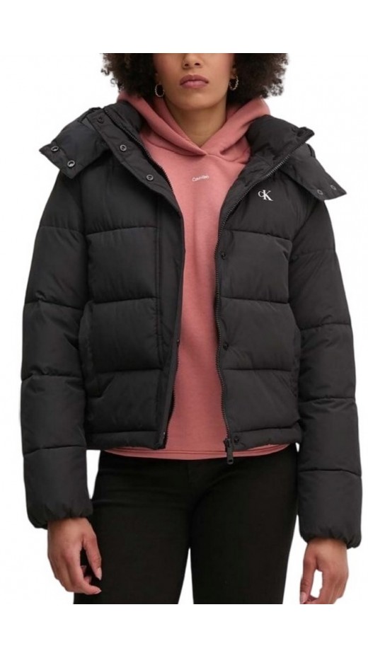 CALVIN KLEIN JEANS MATTE MONOLOGO ND SHORT PUFFER ΜΠΟΥΦΑΝ ΓΥΝΑΙΚΕΙΟ BLACK