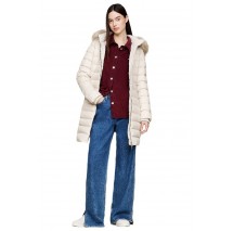 TOMMY HILFIGER TJW ESSENTIAL HOODED DOWN COAT ΜΠΟΥΦΑΝ ΓΥΝΑΙΚΕΙΟ BEIGE