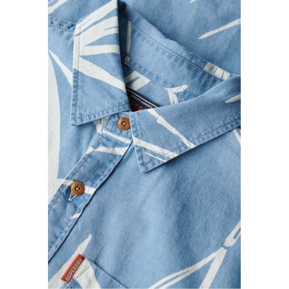 SUPERDRY OVIN VINTAGE LOOM SHIRT ΠΟΥΚΑΜΙΣΟ ΑΝΔΡΙΚΟ BLUΕ DENIM