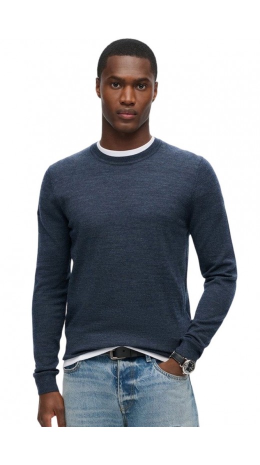 SUPERDRY D2 OVIN ESSENTIAL JUMPER ΜΠΛΟΥΖΑ ΠΛΕΚΤΗ ΑΝΔΡΙΚΗ NAVY