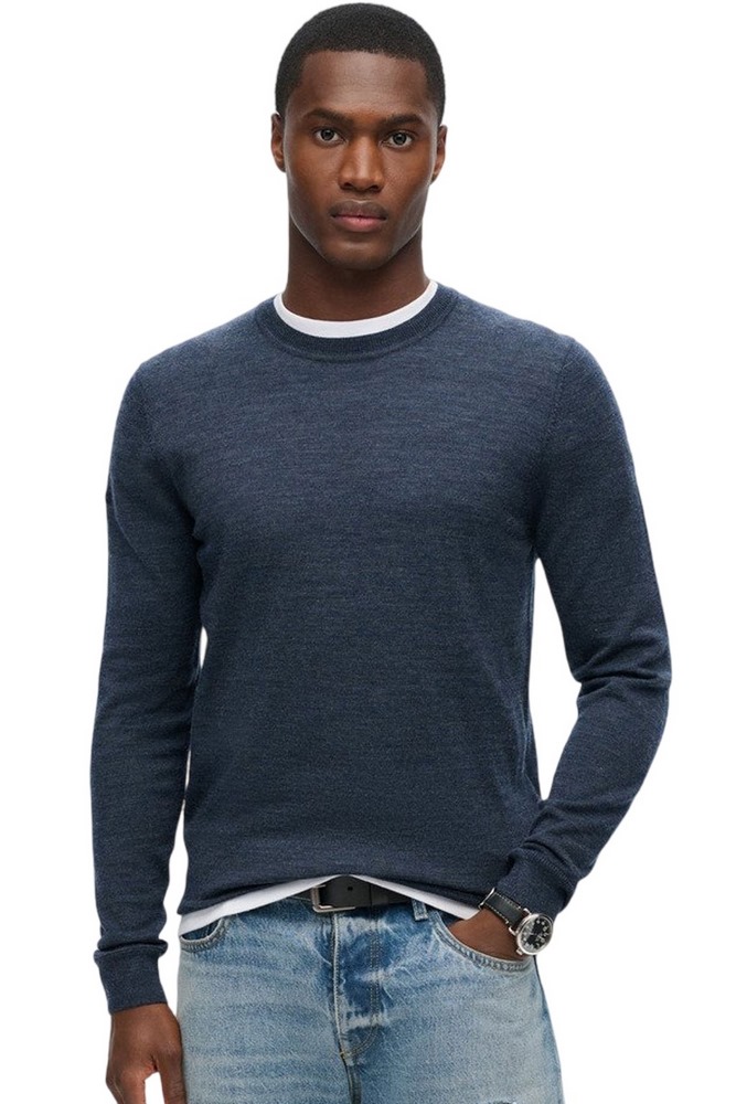 SUPERDRY D2 OVIN ESSENTIAL JUMPER ΜΠΛΟΥΖΑ ΠΛΕΚΤΗ ΑΝΔΡΙΚΗ NAVY