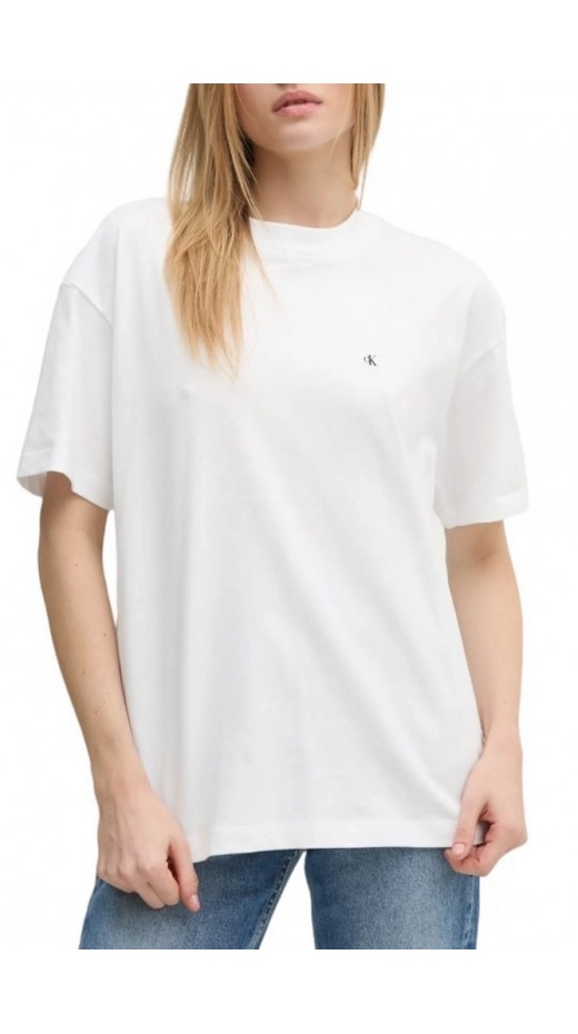 CALVIN KLEIN JEANS SCRIPT INSTITUTIONAL BF TEE T-SHIRT ΜΠΛΟΥΖΑ ΓΥΝΑΙΚΕΙΑ BRIGHT WHITE