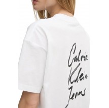 CALVIN KLEIN JEANS SCRIPT INSTITUTIONAL BF TEE T-SHIRT ΜΠΛΟΥΖΑ ΓΥΝΑΙΚΕΙΑ BRIGHT WHITE