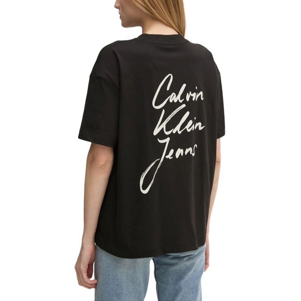 CALVIN KLEIN JEANS SCRIPT INSTITUTIONAL BF TEE T-SHIRT ΜΠΛΟΥΖΑ ΓΥΝΑΙΚΕΙΑ BLACK