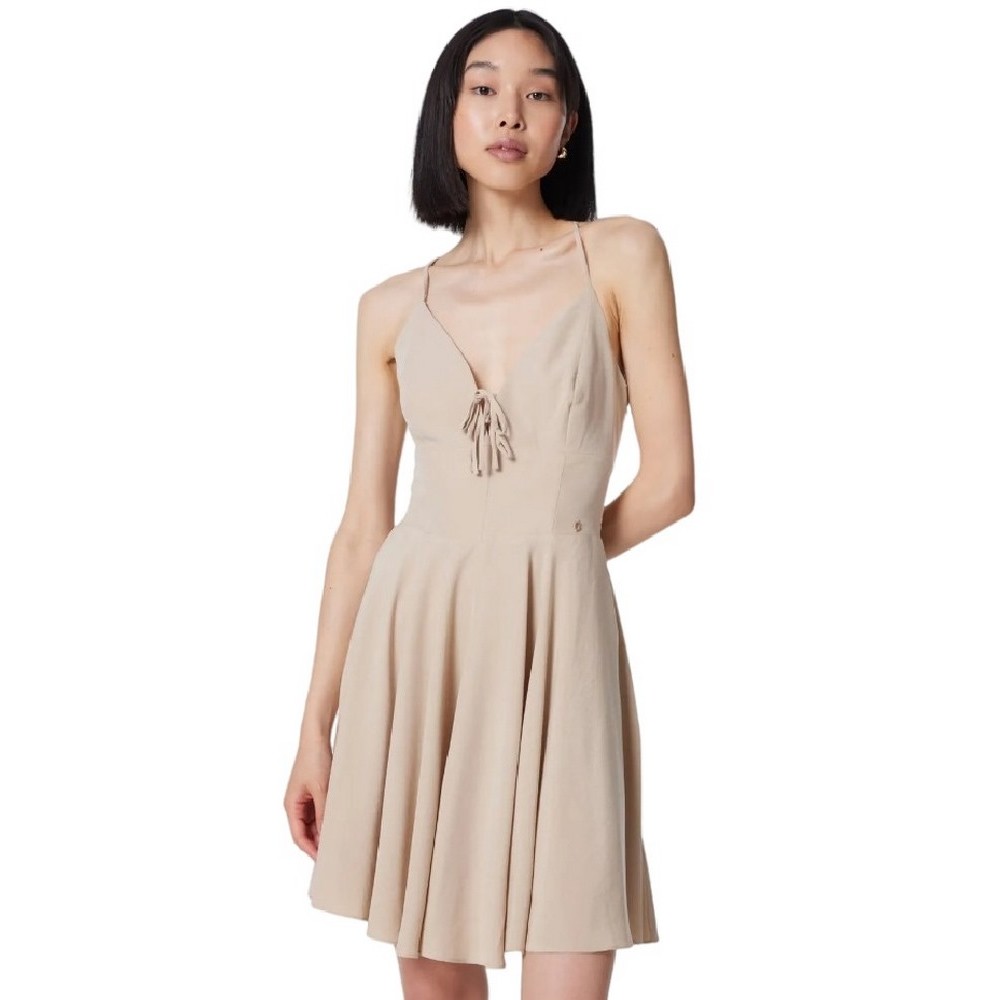 GUESS SL AIDA FLARE DRESS ΦΟΡΕΜΑ ΓΥΝΑΙΚΕΙΟ BEIGE