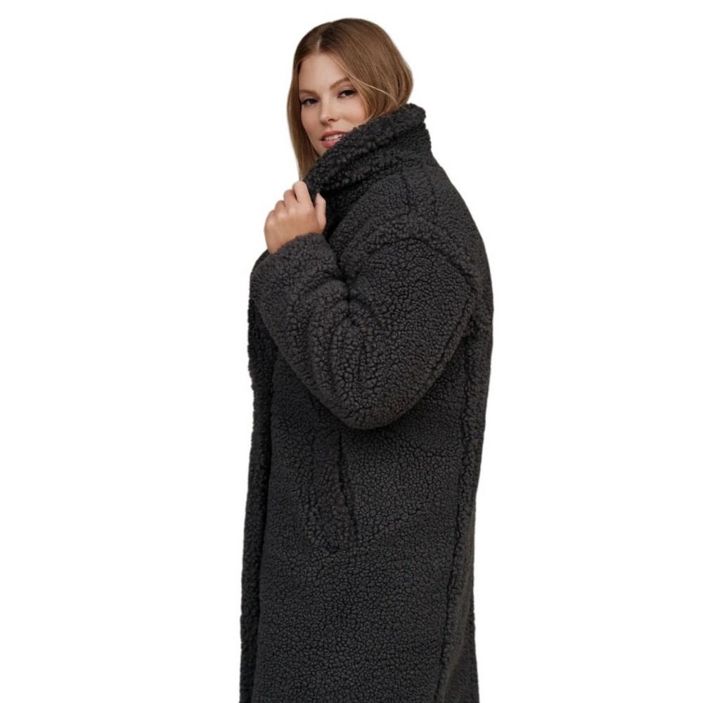 UGG GERTRUDE LONG TEDDY COAT ΓΟΥΝΑ ΓΥΝΑΙΚΕΙΑ INK BLACK