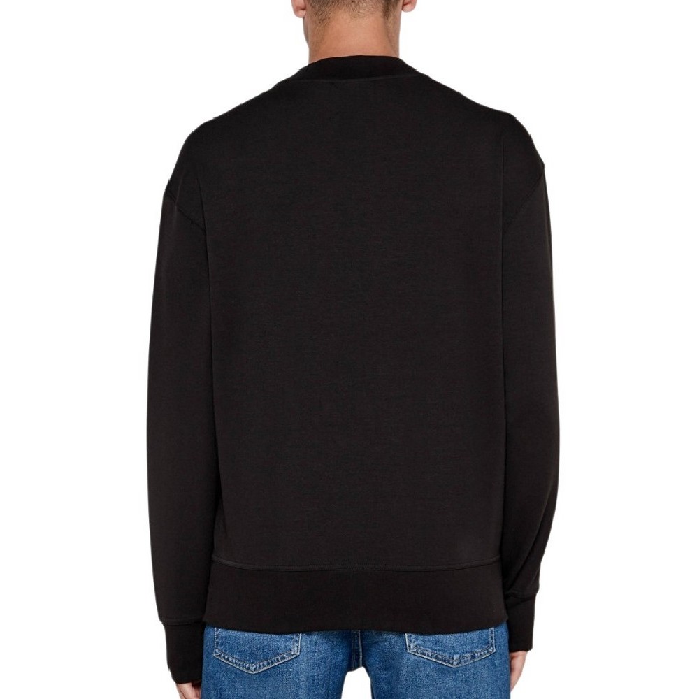 CALVIN KLEIN JEANS INTERLOCK CREW NECK ΦΟΥΤΕΡ ΜΠΛΟΥΖΑ ΑΝΔΡΙΚΗ BLACK