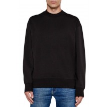 CALVIN KLEIN JEANS INTERLOCK CREW NECK ΦΟΥΤΕΡ ΜΠΛΟΥΖΑ ΑΝΔΡΙΚΗ BLACK