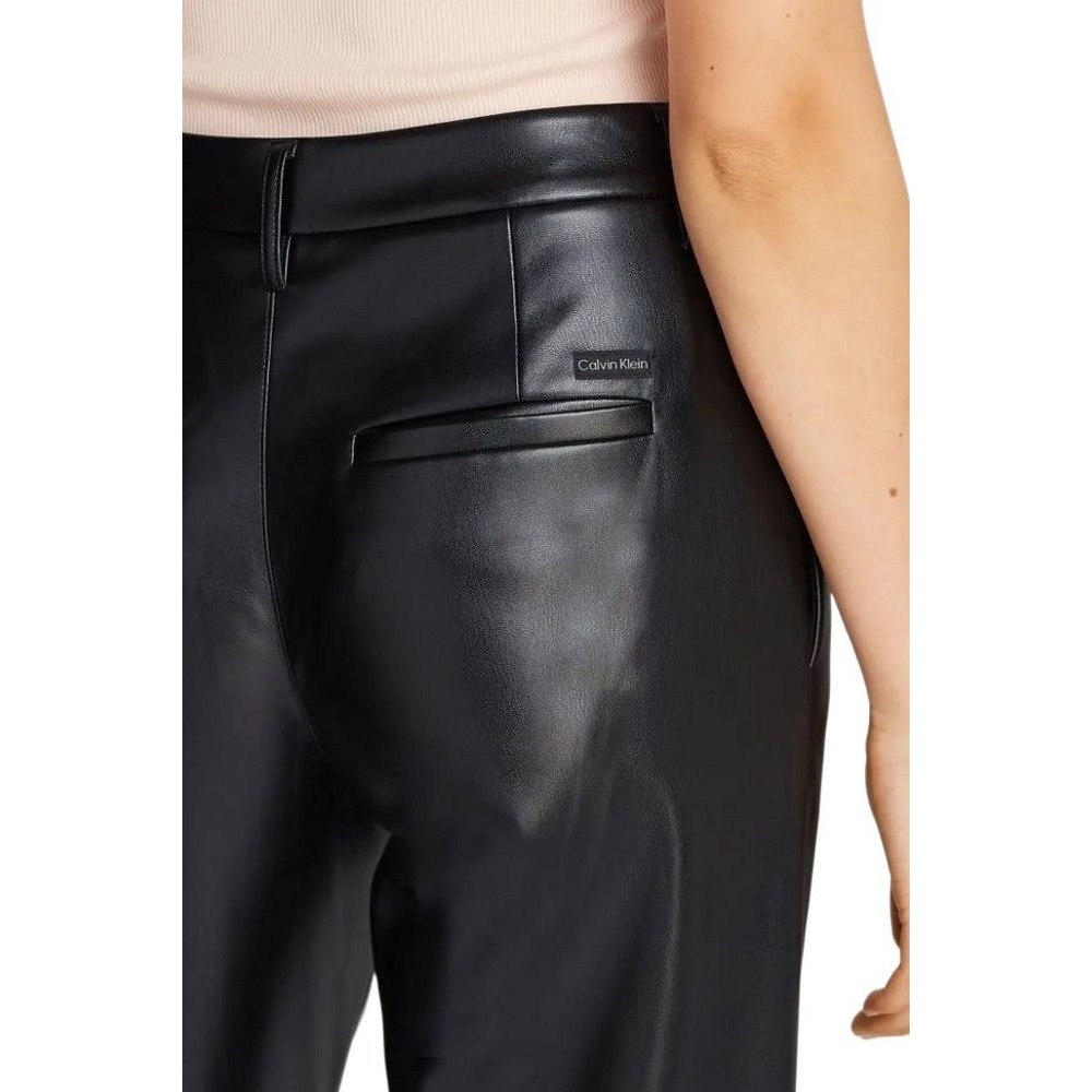 CALVIN KLEIN JEANS FAUX LEATHER STRAIGHT PANT ΓΥΝΑΙΚΕΙΟ ΠΑΝΤΕΛΟΝΙ BLACK