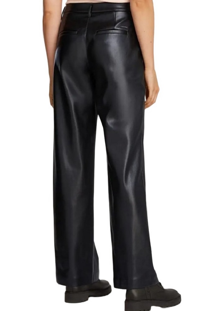 CALVIN KLEIN JEANS FAUX LEATHER STRAIGHT PANT ΓΥΝΑΙΚΕΙΟ ΠΑΝΤΕΛΟΝΙ BLACK