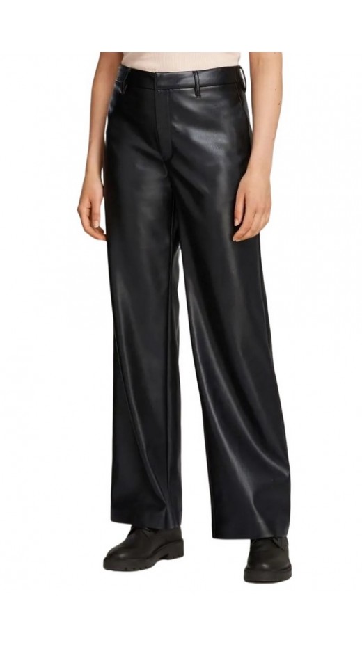 CALVIN KLEIN JEANS FAUX LEATHER STRAIGHT PANT ΓΥΝΑΙΚΕΙΟ ΠΑΝΤΕΛΟΝΙ BLACK