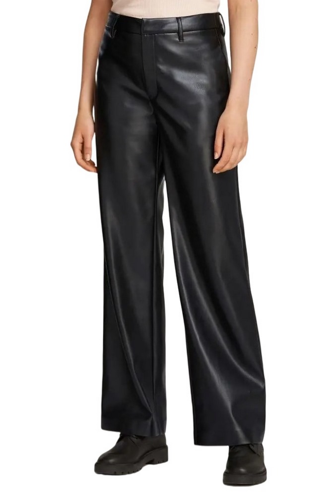 CALVIN KLEIN JEANS FAUX LEATHER STRAIGHT PANT ΓΥΝΑΙΚΕΙΟ ΠΑΝΤΕΛΟΝΙ BLACK