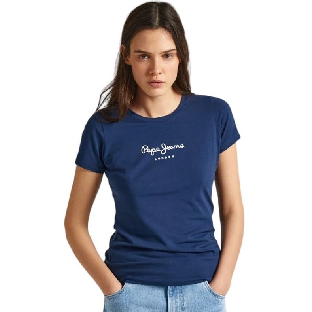 PEPE JEANS LONDON DROP 2 NEW VIRGINIA T-SHIRT ΜΠΛΟΥΖΑ ΓΥΝΑΙΚΕΙΑ NAVY