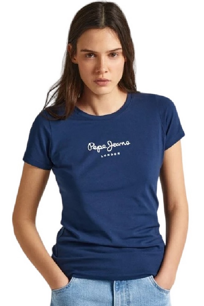 PEPE JEANS LONDON DROP 2 NEW VIRGINIA T-SHIRT ΜΠΛΟΥΖΑ ΓΥΝΑΙΚΕΙΑ NAVY