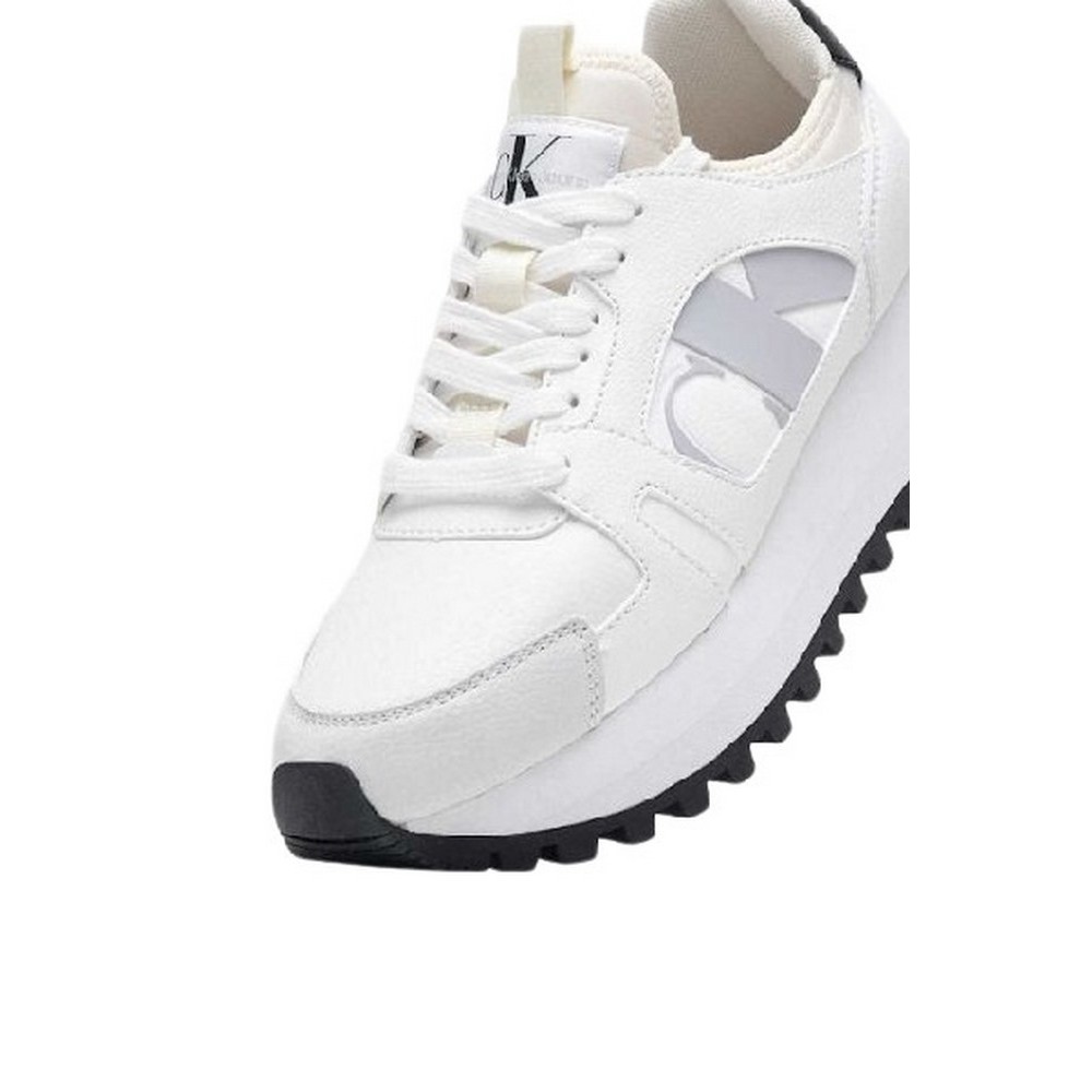 CALVIN KLEIN JEANS RUNNER LOW LACEUP MIX NBS ΠΑΟΥΤΣΙ ΓΥΝΑΙΚΕΙΟ WHITE/BLACK