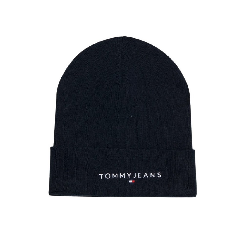 TOMMY JEANS LINEAR LOGO BEANIE ΣΚΟΥΦΟΣ ΑΝΔΡΙΚΟΣ BLACK