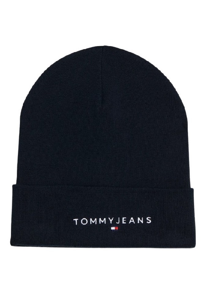 TOMMY JEANS LINEAR LOGO BEANIE ΣΚΟΥΦΟΣ ΑΝΔΡΙΚΟΣ BLACK