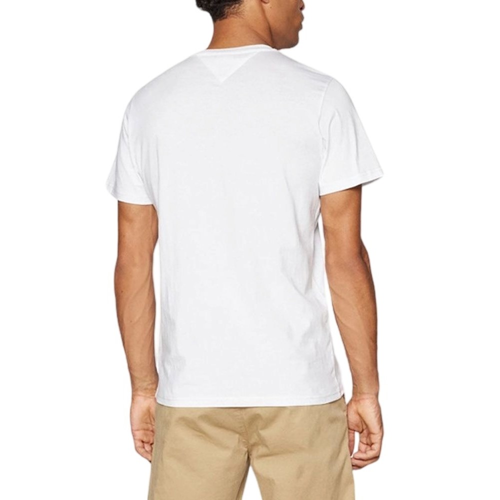 TOMMY JEANS SLIM LINEAR CHEST SS TEE EXT T-SHIRT ΜΠΛΟΥΖΑ ΑΝΔΡΙΚΗ WHITE