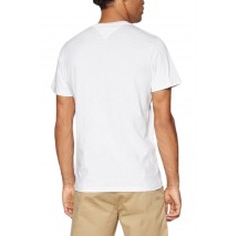 TOMMY JEANS SLIM LINEAR CHEST SS TEE EXT T-SHIRT ΜΠΛΟΥΖΑ ΑΝΔΡΙΚΗ WHITE