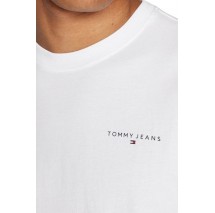 TOMMY JEANS SLIM LINEAR CHEST SS TEE EXT T-SHIRT ΜΠΛΟΥΖΑ ΑΝΔΡΙΚΗ WHITE