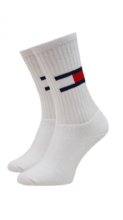 TOMMY JEANS UNI SOCK 2P FLAG ΚΑΛΤΣΕΣ ΑΝΔΡΙΚΕΣ WHITE