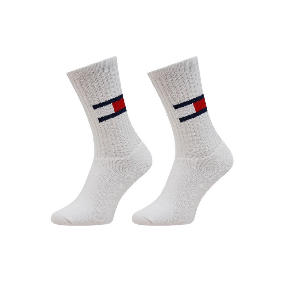 TOMMY JEANS UNI SOCK 2P FLAG ΚΑΛΤΣΕΣ ΑΝΔΡΙΚΕΣ WHITE