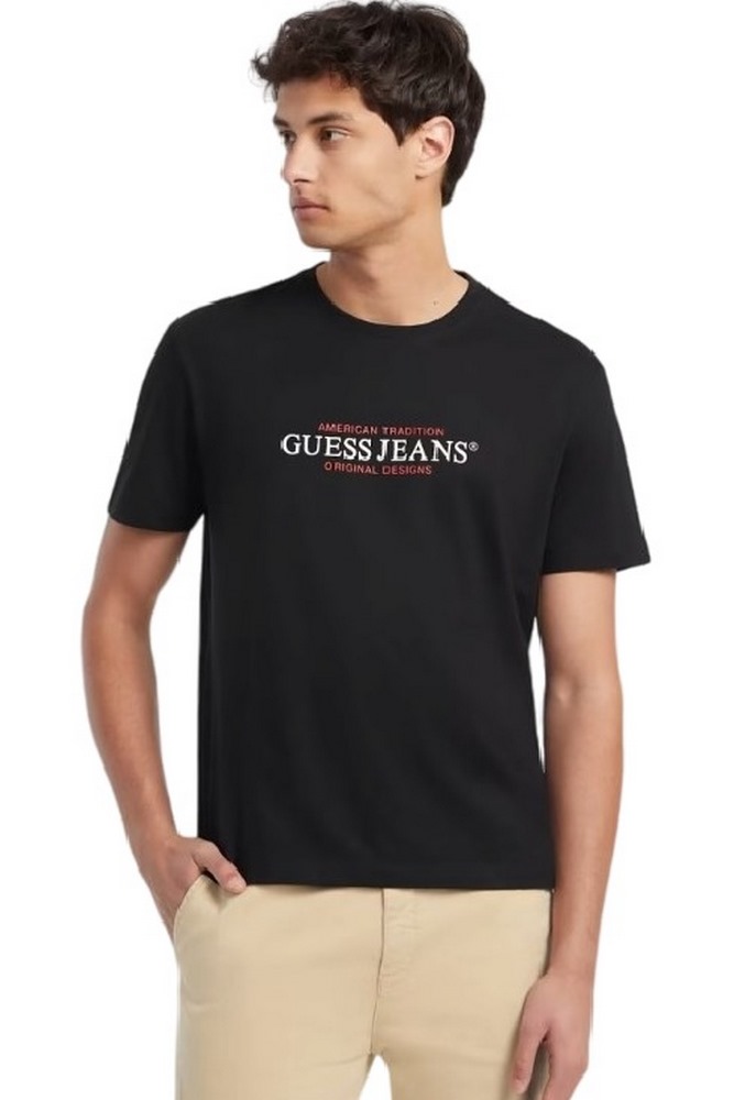 GUESS JEANS CN REG AMERICAT-SHIRT ΜΠΛΟΥΖΑ ΑΝΔΡΙΚΗ BLACK