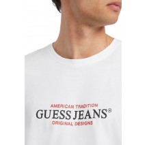 GUESS JEANS CN REG AMERICAT-SHIRT ΜΠΛΟΥΖΑ ΑΝΔΡΙΚΗ WHITE