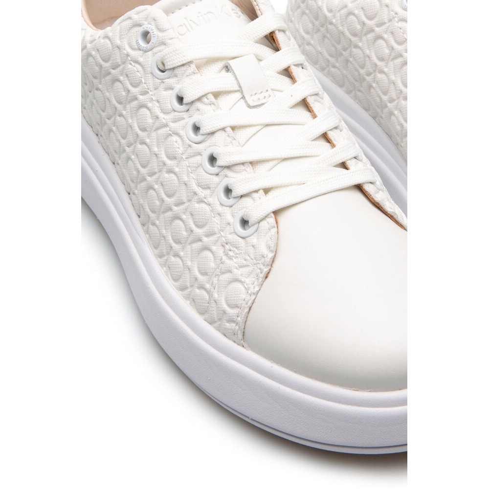 CALVIN KLEIN CUPSOLE LACE UP SAFF MONO ΠΑΠΟΥΤΣΙ ΓΥΝΑΙΚΕΙΟ WHITE