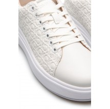 CALVIN KLEIN CUPSOLE LACE UP SAFF MONO ΠΑΠΟΥΤΣΙ ΓΥΝΑΙΚΕΙΟ WHITE